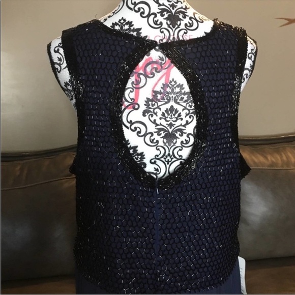 Pisarro Nights dark navy beaded bodice dress - Picture 11 of 12